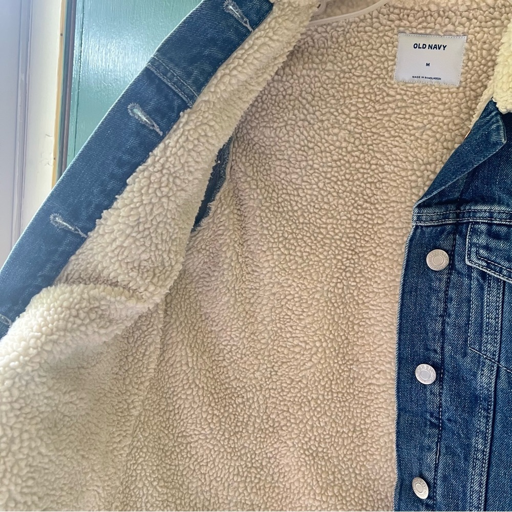 Old Navy Off-White Sherpa Jacket - Picture 2 of 5